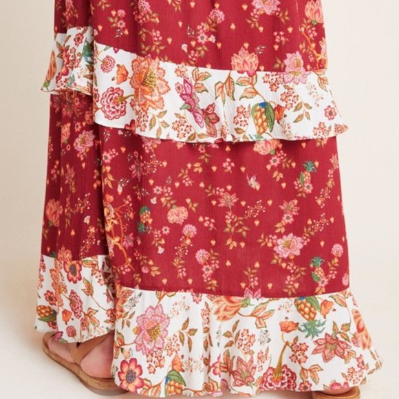 NWT Farm Rio Portia Tiered Floral Maxi Skirt Anthropologie - Picture 3 of 4